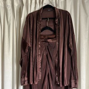 Nasty Gal Plisse Set